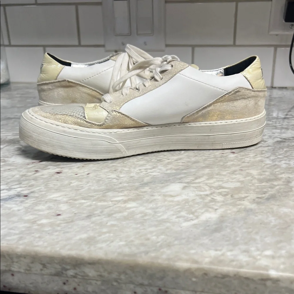P448 White and Gold Sneakers - Picture 5 of 8
